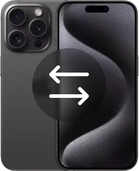iPhone com ícone de transferência